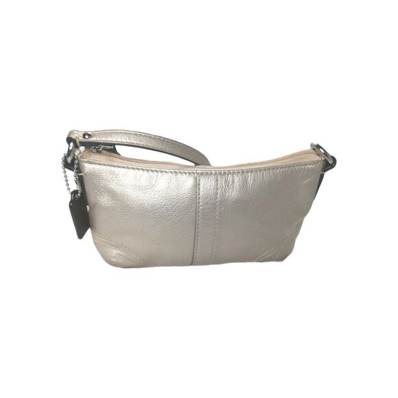 Coach Large Wristlet Metallic Gold Champagne Clutch Purse Retail $108 - Picture 4 of 6